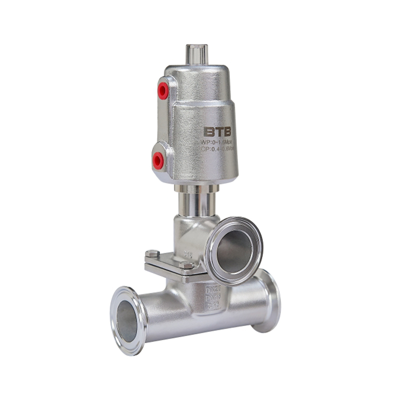 Quick installation stainless steel cylinder vertical three-way angle seat valve