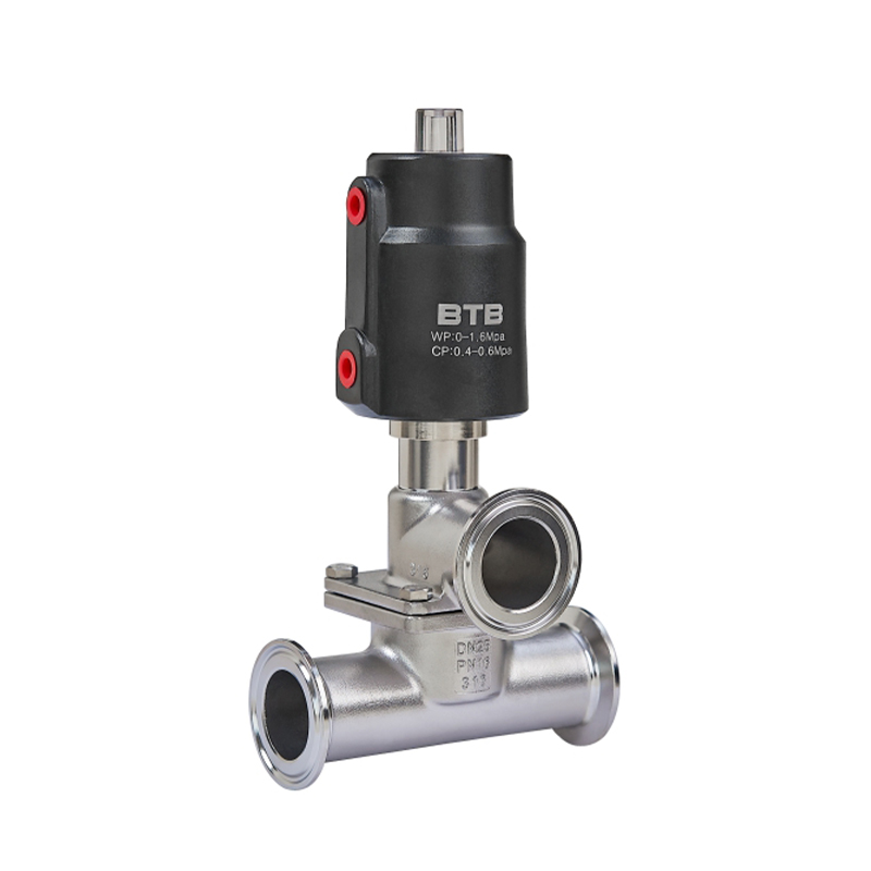 Quick installation aluminum cylinder vertical three-way angle seat valve
