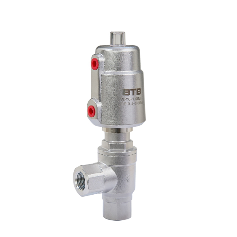 Threaded stainless steel cylinder right angle valve